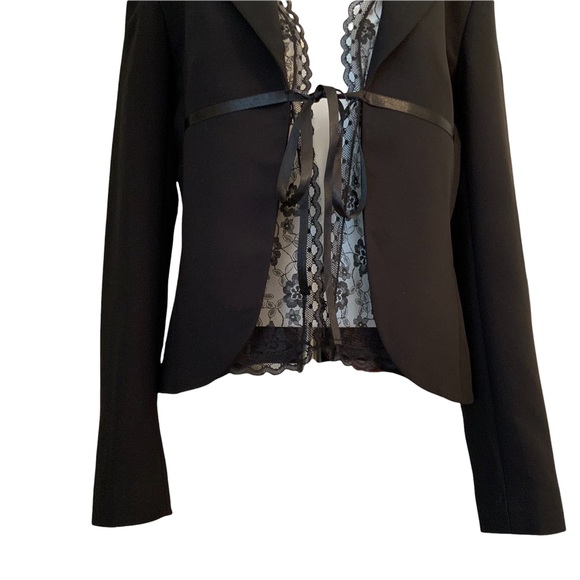 Marc Aurel Vintage Black Lace Blazer Jacket  US 4 - Picture 3 of 8